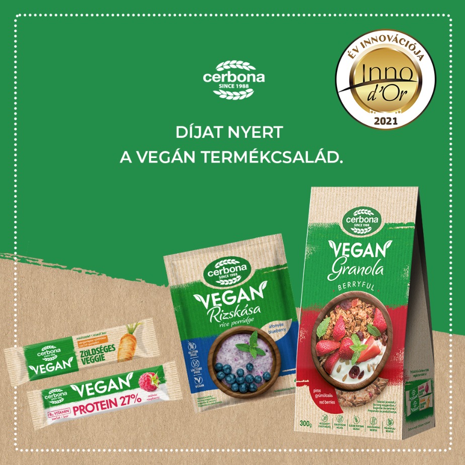 Díjat nyert a <br> vegán <br> termékcsalád!