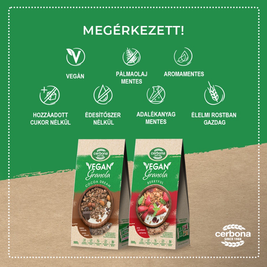 Megérkezett a Vegán, a legújabb Cerbona termékcsalád!
