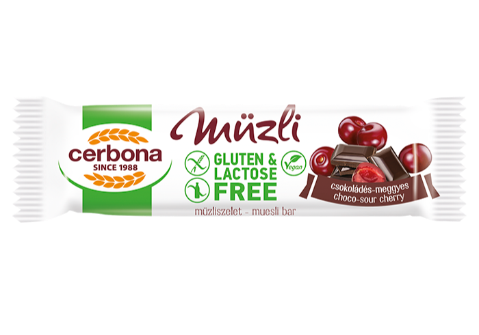 Gluten free Chocolate-sour cherry muesli bar