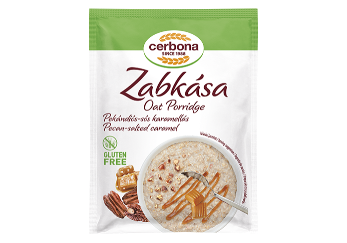Pekándiós-sós karamellás zabkása, gluténmentes
