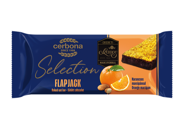 Flapjack zabszelet narancsos marcipánnal