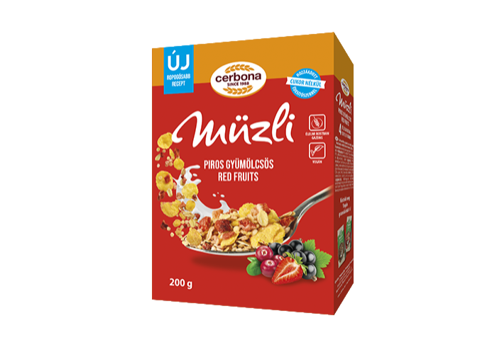 Piros gyümölcsös müzli