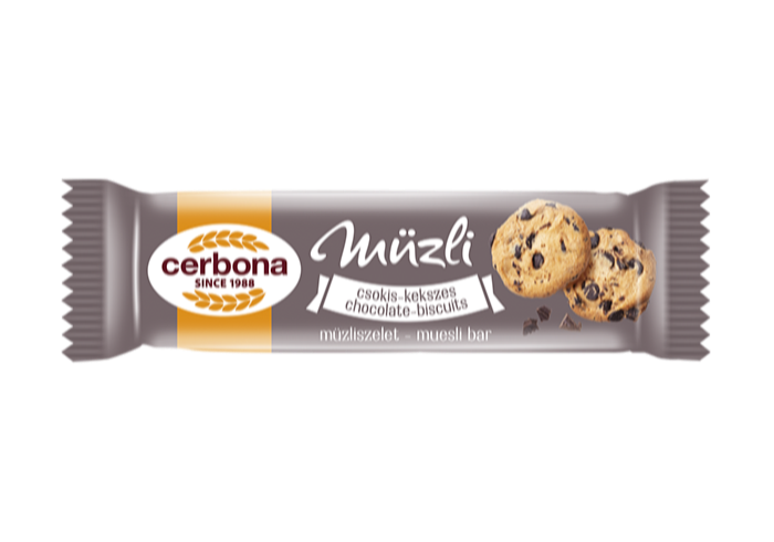 Baton musli cu ciocolată și biscuiți