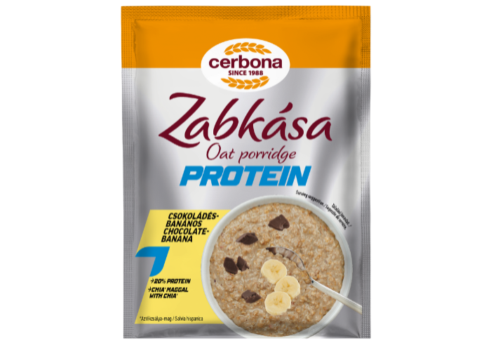 Csokoládés-banános protein zabkása 