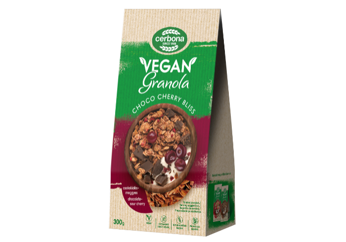 Vegán Cocoa Cherry granola