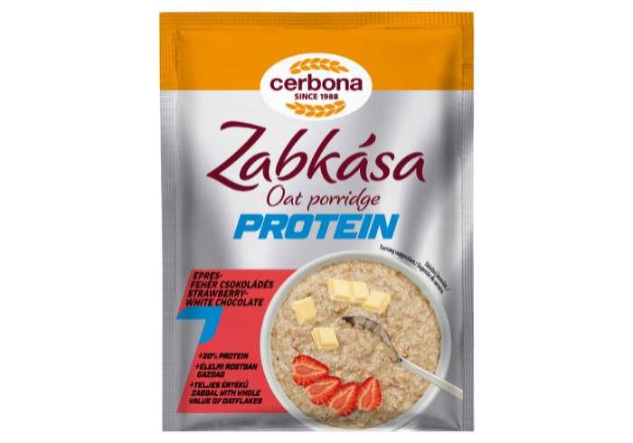 Epres-Fehér csokoládés protein zabkása 