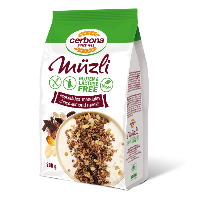 Muesli fără gluten cu ciocolată și migdale