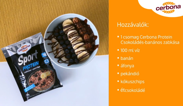 Csokoládés-<br> banános protein <br> zabkása